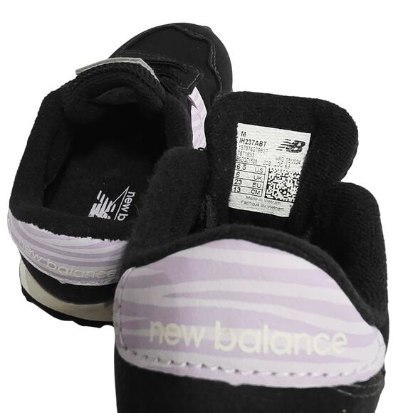 New Balance 237 in Black Lilac Glo Leather Slip on Sneaker Toddler Size 6.5 - Picture 5 of 8